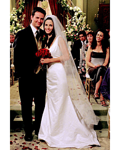 Courteney Cox Monica Geller Wedding Dress in TV Show "Friends"