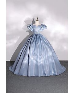 Celestial Grace – Elegant Puffy Sleeve Dress