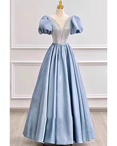 Ethereal Night – Puffy Sleeve Evening Gown