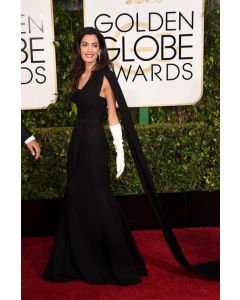 Amal Clooney Black Dress Golden Globes 2015