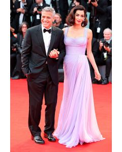 amal clooney lilac dress Venice film festival