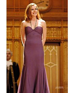 Amy Adams Purple Halter Chiffon Formal Celebrity Dress in Movie "Enchanted"
