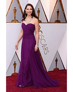 Ashley Judd Purple Strapless Chiffon Formal Prom Celebrity Dress Oscars 2018