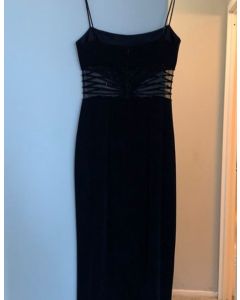 Black Spaghetti Straps Long Formal Evening Prom Dress 2022