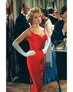 Brigitte Bardot Red Vintage Celebrity Evening Dress in Movie Une Parisienne 1957