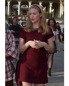 Alicia Silverstone Cher Short Burgundy Dress in Movie Clueless