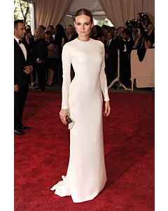 Pure Radiance – Diane Kruger Met Gala 2010–Inspired White Long-Sleeve Column Gown