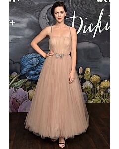 Ella Hunt Inspired Champagne Tulle Prom Party Dress Apple TV Season 3 Premiere
