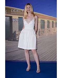 Elle Fanning Inspired Little White Cocktail Party Homecoming Celebrity Dress
