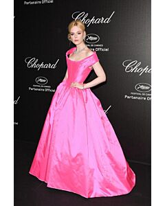 Elle Fanning Inspired Pink Ball Gown Formal Celebrity Dress Chopard Party Cannes 2019
