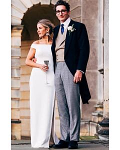 Ellie Goulding Inspired White Off-the-shoulder Celebrity Wedding Dress with Slit