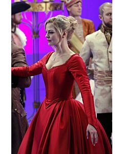 Jennifer Morrison Emma Swan Red Long-sleeve Ball Gown Dress Once Upon a Time