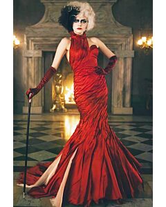 Emma Stone Red Dress Cruella Costume
