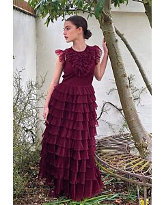 Florence Hunt Inspired Burgundy Celebrity Formal Prom Dress SAG Awards 2021