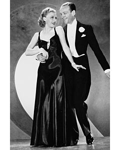 Ginger Rogers Inspired Black Satin Dress in 1930s Movie Roberta