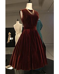 Joanne Woodward Inspired Burgundy Velvet Dress "A New Kind of Love"