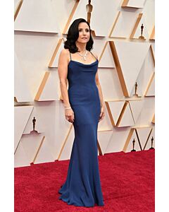 Julia Louis-Dreyfus Navy Satin Mermaid Formal Evening Celebrity Dress Oscars 2020