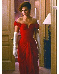 Hollywood Romance Julia Roberts Inspired Pretty Woman Red Off Shoulder Sweetheart Sheath Celebrity Formal Prom Dress