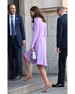 Lilac Grace Kate Middleton Inspired Long Sleeve A Line Knee Length Celebrity Formal Prom Dress