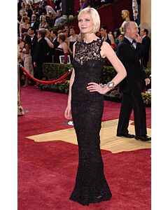 Kirsten Dunst Black Sleeveless Lace Formal Celebrity Dress Oscars 2005