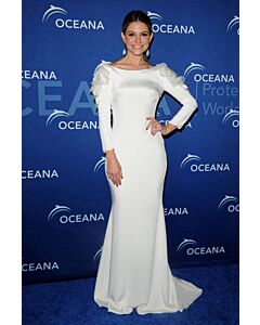 Maria Menounos White Long-sleeve Mermaid Dress Oceana's Partners Awards