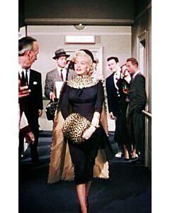 Marilyn Monroe Inspired Black Dress with Leopard Cape and Muff