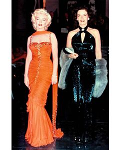 Marilyn Monroe Orange Chiffon Formal Dress in Movie "Gentlemen Prefer Blondes"
