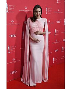 Blush Serenity Miranda Kerr Inspired Pink High Neck Cape Sheath Celebrity Formal Prom Dress 