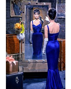 Moonlit Sapphire – Square-Strap Satin Mermaid Gown