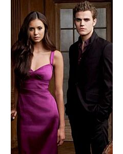Nina Dobrev Short Purple Dress in The Vampire Diaries