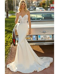 Elegant Lace Bodice Mermaid Evening Gown