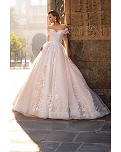 Off-the-Shoulder Lace   with Long Train for Formal Events