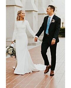 Long High-Neck Mermaid Gown with Long Train for Formal Events