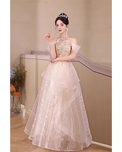 Celestial Grace – Off-Shoulder Embroidered Tulle Ball Gown