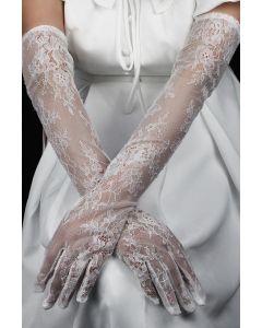 Trimmed Sheer Gloves for Formal Evening Gowns