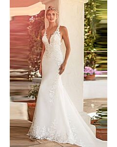 Lace V-Neck Mermaid Gown with Long  for Formal Events
