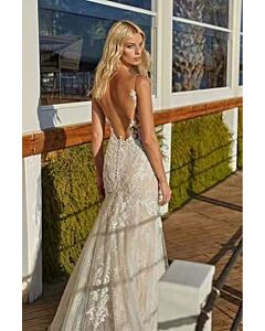 Neck Mermaid Gown with Long Train  Formal Events