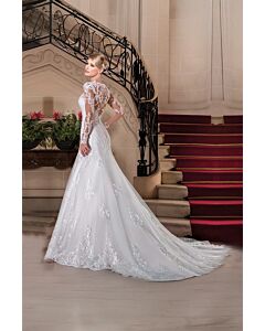 Lace Illusion  Mermaid Gown with Long Train for Formal