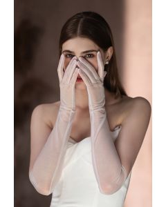 Sheer Elbow-Length Gloves for Evening Gowns
