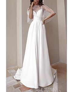 Ivory Sheer Capelet Wedding Gown
