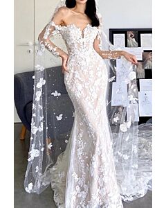 Off-the-Shoulder  Mermaid Gown with Long Train for Formal Events