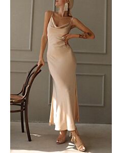 Satin Cowl Neck Slip Dress