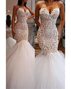 Lace Illusion Mermaid Gown with Long for Formal Events