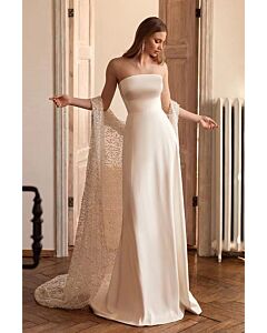 Strapless Satin Mermaid Gown with Sequin Cape for Formal Events