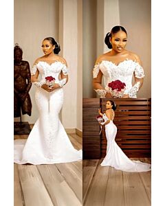 The Lace Mermaid Gown with Long Train for Formal Events