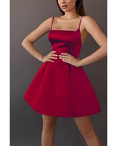  Square Neckline A-Line Cocktail Dress