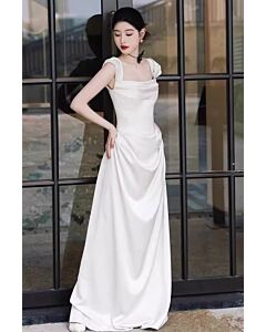Square-Neck Satin Mermaid Gown with Long Train for Formal Events