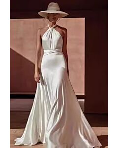 Halter Neck Mermaid Gown with Long Train for Formal Events
