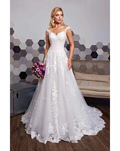 Lace V Ball Gown with Long Train for Formal Events