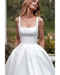 Square Neckline Ball Gown with Full Skirt for Formal Events